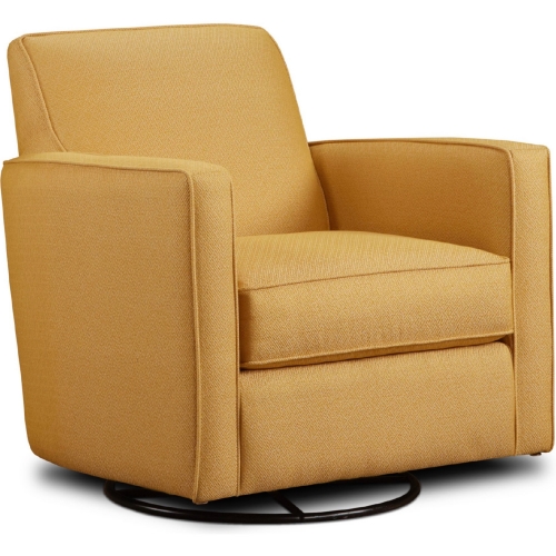 Swivel Glider Accent Chair in Gold Mine Citrine Fabric